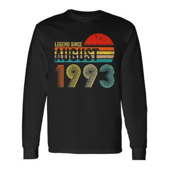 30 Years Old Retro Birthday Legend Since August 1993 Long Sleeve T-Shirt - Thegiftio UK
