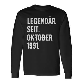 32 Geburtstag Geschenk 32 Jahre Legendär Seit Oktober 1991 Langarmshirts - Seseable