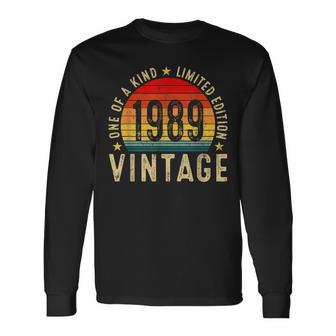 34 Year Old Vintage 1989 Limited Edition 34Th Birthday Long Sleeve T-Shirt - Seseable