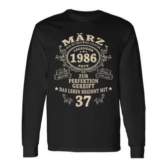 37 Geburtstag Geschenk Mann Mythos Legende März 1986 Langarmshirts - Seseable