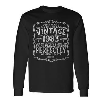 40 Year Old Vintage 1983 Man Myth Legend 40Th Birthday Long Sleeve T-Shirt T-Shirt | Mazezy