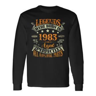 40 Years Old 40Th Birthday Vintage Legends Born In 1983 Long Sleeve T-Shirt - Seseable