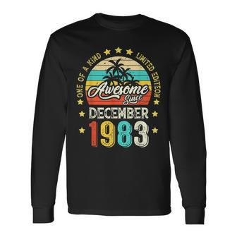 40 Years Old Awesome Since December 1983 40Th Birthday Long Sleeve T-Shirt - Thegiftio UK