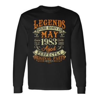 40Th Birthday 40 Years Old Legends Born In May 1983 Long Sleeve T-Shirt T-Shirt | Mazezy