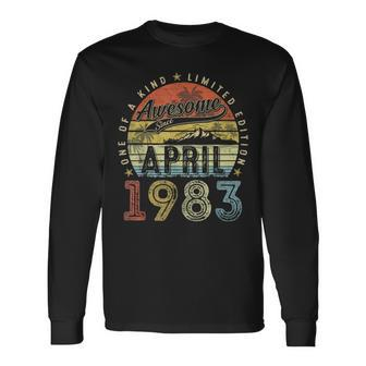 40Th Birthday Awesome Since April 1983 40 Year Old Long Sleeve T-Shirt T-Shirt | Mazezy
