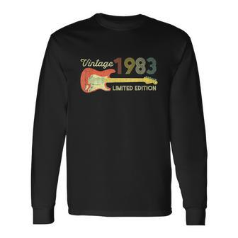 40Th Birthday Gifts Ideas Guitar Lover 1983 Limited Edition Men Women Long Sleeve T-shirt Graphic Print Unisex - Seseable