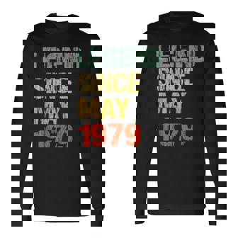 44 Year Old 44Th Birthday Legend Since May 1979 Long Sleeve T-Shirt | Mazezy