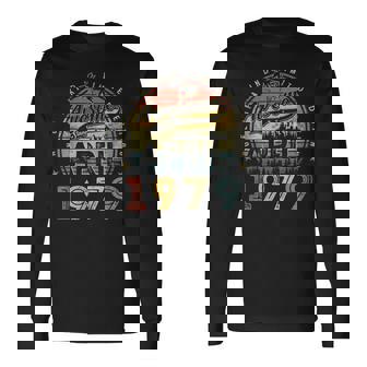 44 Year Old Awesome Since April 1979 44Th Birthday Long Sleeve T-Shirt | Mazezy