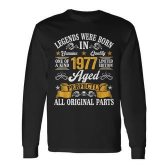 46 Year Old Legends Born In 1977 Vintage Retro 46Th Birthday Men Women Long Sleeve T-shirt Graphic Print Unisex - Seseable