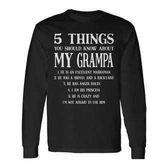 5 Things You Should Know About My Grampa Fathers Day Men Long Sleeve T-Shirt - Seseable