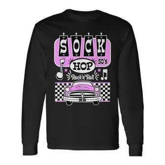 50S Sock Hop Theme 1950S Rockabilly Doo Wop Rock N Roll Car Long Sleeve T-Shirt T-Shirt | Mazezy