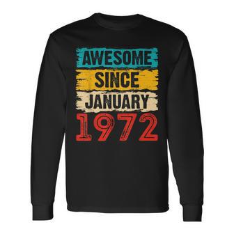 51 Year Old Awesome Since Januar 1972 51 Geburtstag Geschenke Langarmshirts - Seseable