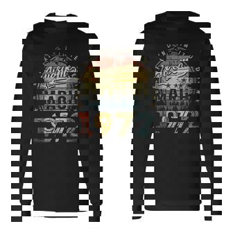 51 Year Old Awesome Since March 1972 51St Birthday Long Sleeve T-Shirt | Mazezy