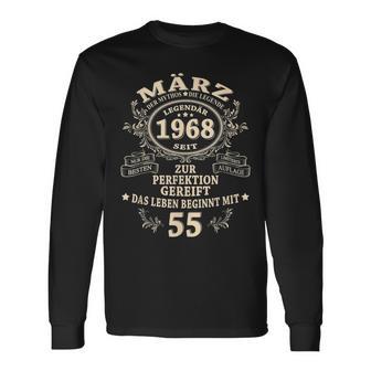 55 Geburtstag Geschenk Mann Mythos Legende März 1968 Langarmshirts - Seseable