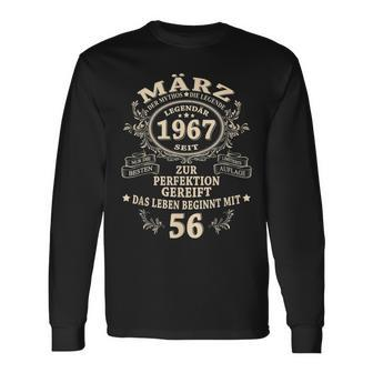 56 Geburtstag Geschenk Mann Mythos Legende März 1967 Langarmshirts - Seseable