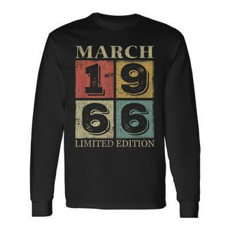 57 Years Old For 57Th Birthday Awesome Since March 1966 Long Sleeve T-Shirt - Seseable