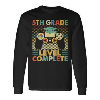 5Th Grade Level Complete Gamer Class Of 2023 Graduation Long Sleeve T-Shirt - Seseable