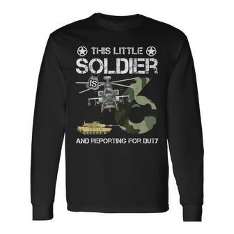 6 Year Old Soldier Camo Army Birthday Themed Military Long Sleeve T-Shirt - Seseable