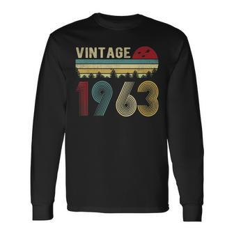 60 Year Old Gifts Vintage 1963 Made In 1963 60Th Birthday V2 Men Women Long Sleeve T-shirt Graphic Print Unisex - Seseable