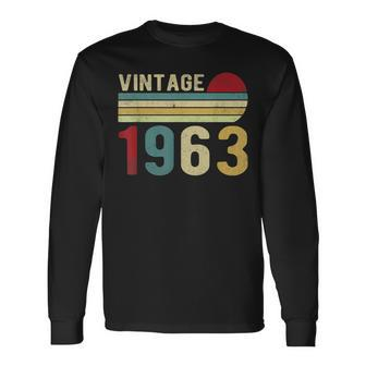 60 Year Old Gifts Vintage 1963 Made In 1963 60Th Birthday V3 Men Women Long Sleeve T-shirt Graphic Print Unisex - Seseable