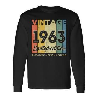 60 Year Old Vintage 1963 Limited Edition 60Th Birthday V7 Long Sleeve T-Shirt - Seseable