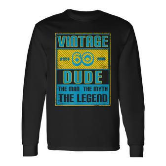 60Th Birthday For Men Age 60 Year Old Vintage Dad 1960 Long Sleeve T-Shirt - Seseable
