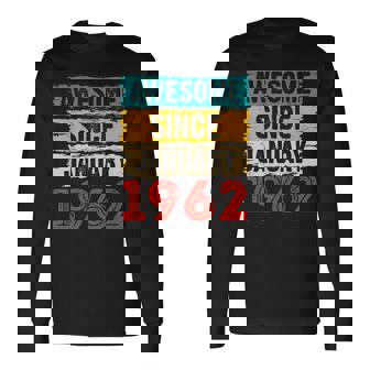 61 Year Old Awesome Since Januar 1962 61 Geburtstag Geschenke Langarmshirts - Seseable