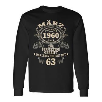 63 Geburtstag Geschenk Mann Mythos Legende März 1960 Langarmshirts - Seseable