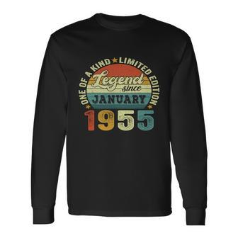 68 Years Old Legend Since January 1955 68Th Birthday Long Sleeve T-Shirt - Monsterry AU