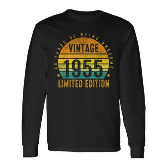 68 Years Old Vintage 1955 Limited Edition 68Th Birthday Gift Men Women Long Sleeve T-shirt Graphic Print Unisex - Seseable