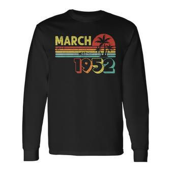 71 Years Old 71St Retro Birthday March 1952 Long Sleeve T-Shirt - Seseable