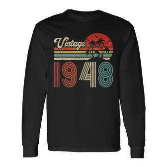 75 Jahre Vintage 1948 Langarmshirts, Retro Geburtstagsgeschenk für Frauen & Männer - Seseable