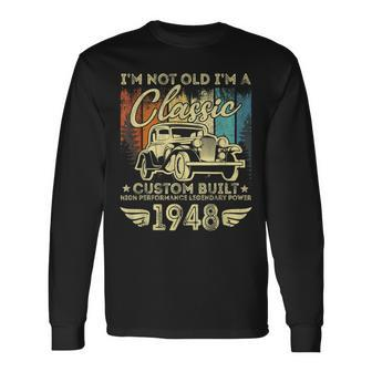 75 Year Old Vintage 1948 Classic Car 75Th Birthday Gifts Men Women Long Sleeve T-shirt Graphic Print Unisex - Seseable