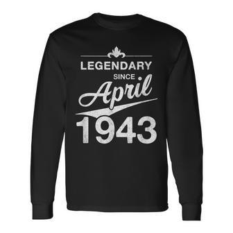 80 Geburtstag 80 Jahre Alt Legendär Seit April 1943 V2 Langarmshirts - Seseable