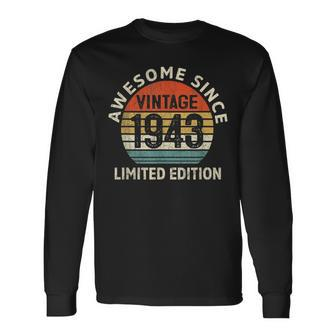 80 Year Old Gifts Vintage 1943 Limited Edition 80Th Birthday V3 Men Women Long Sleeve T-shirt Graphic Print Unisex - Seseable