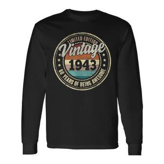 80 Year Old Gifts Vintage 1943 Limited Edition 80Th Birthday V4 Men Women Long Sleeve T-shirt Graphic Print Unisex - Seseable
