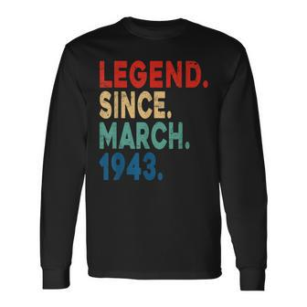 80 Years Old March 1943 Vintage 80Th Birthday Long Sleeve T-Shirt T-Shirt | Mazezy