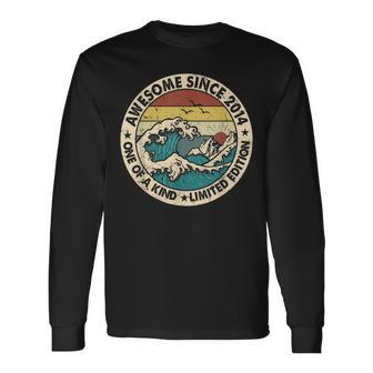 9 Year Old Vintage Awesome Since 2014 Limited Edition Long Sleeve T-Shirt - Seseable