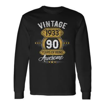 90 Year Old Gifts Vintage 1933 Limited Edition 90Th Birthday V3 Men Women Long Sleeve T-shirt Graphic Print Unisex - Seseable