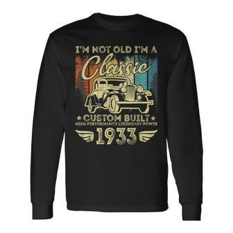 90 Year Old Vintage 1933 Classic Car 90Th Birthday V2 Long Sleeve T-Shirt - Thegiftio UK