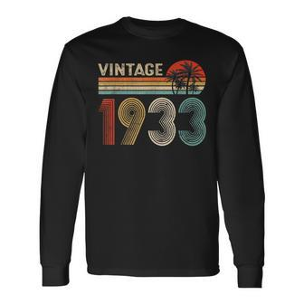 90 Year Old Vintage 1933 Limited Edition 90Th Birthday Gift Men Women Long Sleeve T-shirt Graphic Print Unisex - Seseable