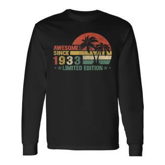 90 Years Old Vintage 1933 Limited Edition 90Th Birthday Gift Men Women Long Sleeve T-shirt Graphic Print Unisex - Seseable