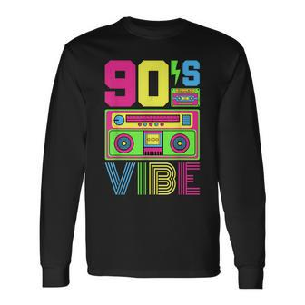 90S Vibe 1990 Style Fashion 90 Theme Outfit Nineties Costume Long Sleeve T-Shirt | Mazezy
