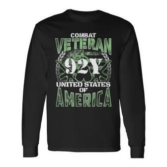 92Y Mos United States Combat Veteran Men Women Long Sleeve T-shirt Graphic Print Unisex - Seseable
