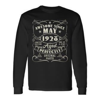 95Th Birthday Awesome Since May 1928 95 Years Old Long Sleeve T-Shirt | Mazezy