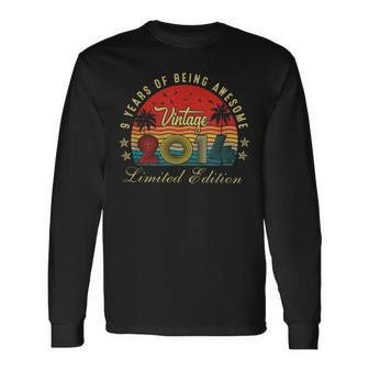9Th Birthday Vintage 2014 Limited Edition 9 Years Old Long Sleeve T-Shirt - Seseable