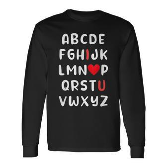 Abc Alphabet I Love You Valentine Teacher Long Sleeve T-Shirt - Seseable