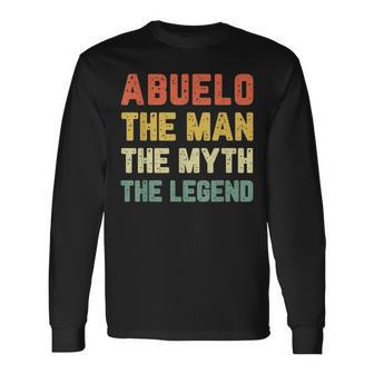 Abuelo The Man The Myth The Legend Vintage Christmas Long Sleeve T-Shirt - Seseable