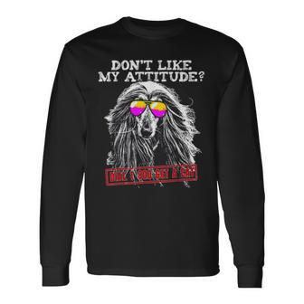 Afghan Hound Attitude Long Sleeve T-Shirt | Mazezy