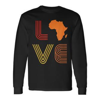 Africa Love African Land Map For Black History Month Pride Long Sleeve T-Shirt - Seseable